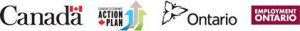 Program logos: Canada, Canada's Economic Action Plan, Ontario provincial logo, Employment Ontario logo